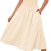 Women Off Shoulder Midi Dress Strapless Sleeveless Drop-Waist A Line Tube Dress Trendy Summer Swing Patchwork Dress